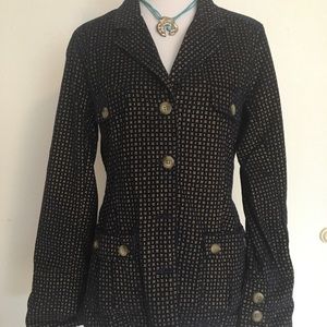 Sundance gold on navy light corduroy jacket